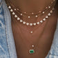 14kt gold double solitaire diamond necklace - Luna Skye
