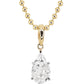 14kt gold illusion teardrop diamond necklace on ball chain
