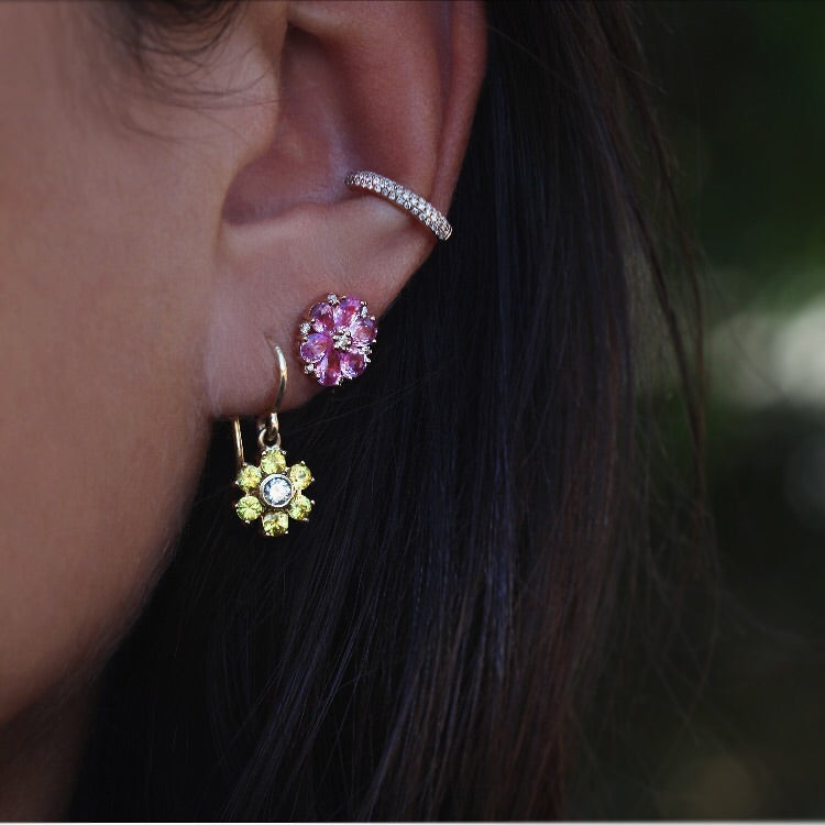 14kt gold and diamond rounded ear band - Luna Skye