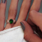 14kt gold and diamond chrome green tourmaline solitaire eternity ring - Luna Skye