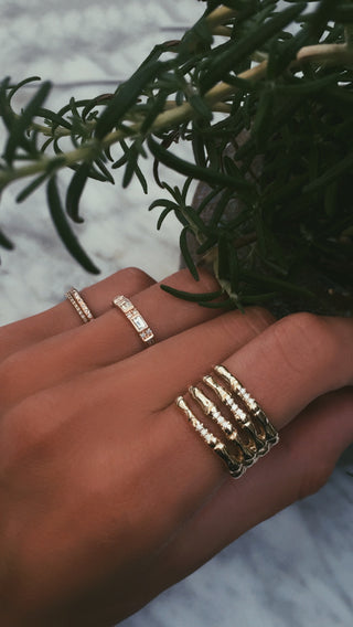 14kt gold and diamond skeleton hand ring - Luna Skye