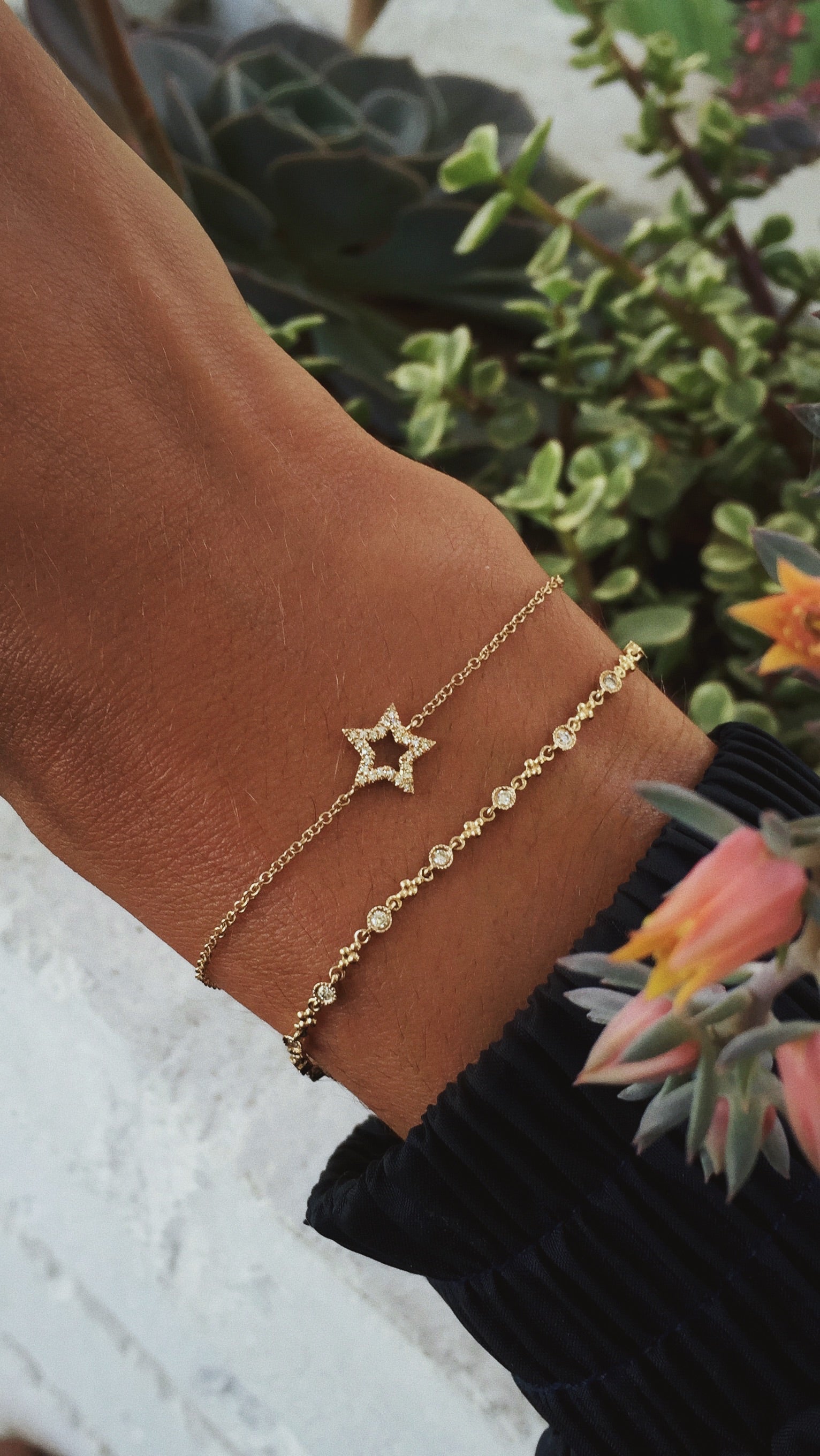 14kt gold diamond stevie bracelet - Luna Skye