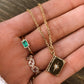 14kt gold and diamond starburst vintage book charm