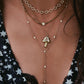 14kt gold bar round diamond bezel necklace