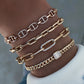 14kt gold grande diamond link paperclip bracelet