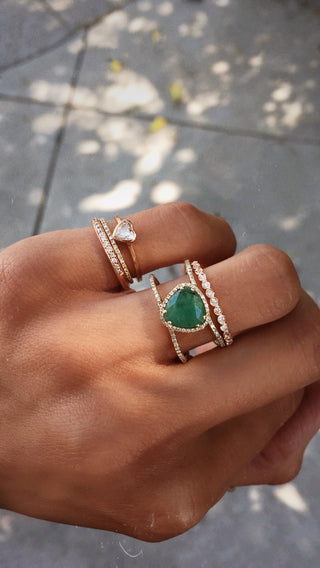 14kt gold petite diamond bezel ring - Luna Skye