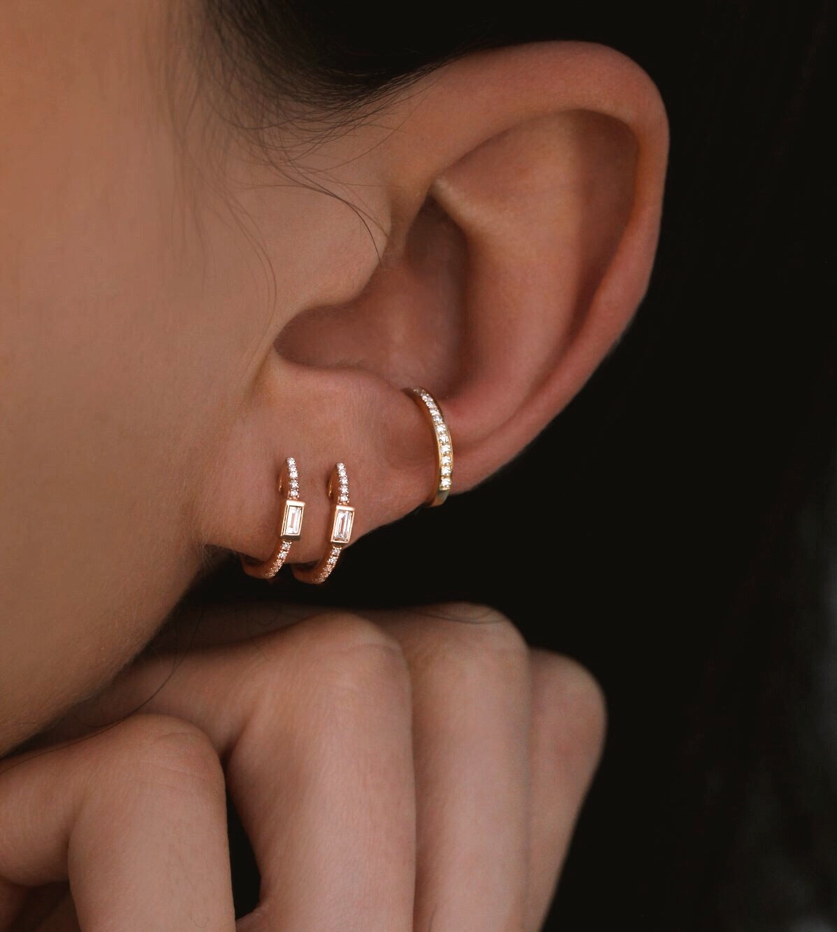 baguette diamond earrings