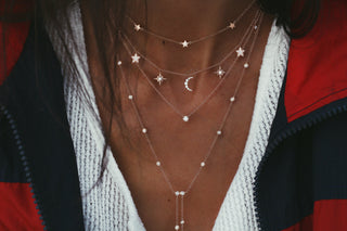 14kt gold star halo necklace - Luna Skye