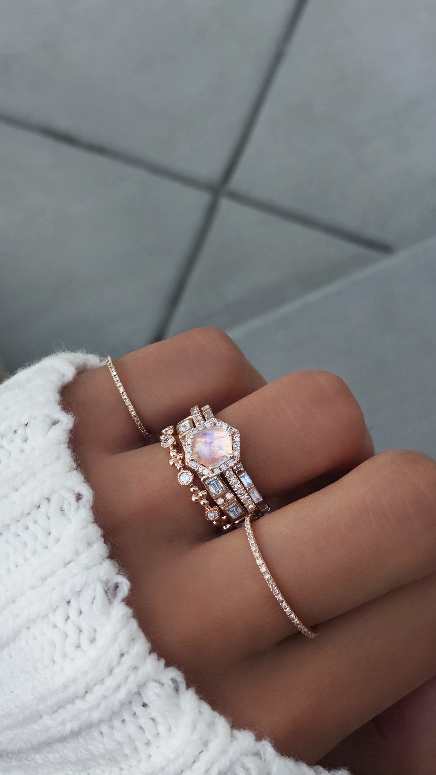 LUNA - One-of-a-Kind Moonstone & Diamond Ring – Laura Gallon