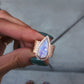 14kt gold and diamond multi hammered band teardrop moonstone ring - Luna Skye