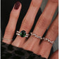 14kt gold and diamond chrome green tourmaline solitaire eternity ring - Luna Skye