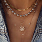 14kt gold and diamond grande sweet leaf necklace