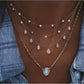 14kt gold and diamond chain link teardrop moonstone necklace - Luna Skye