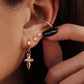 14kt gold milgrain diamond round stud - Luna Skye
