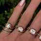 14kt gold and diamond baguette chain ring
