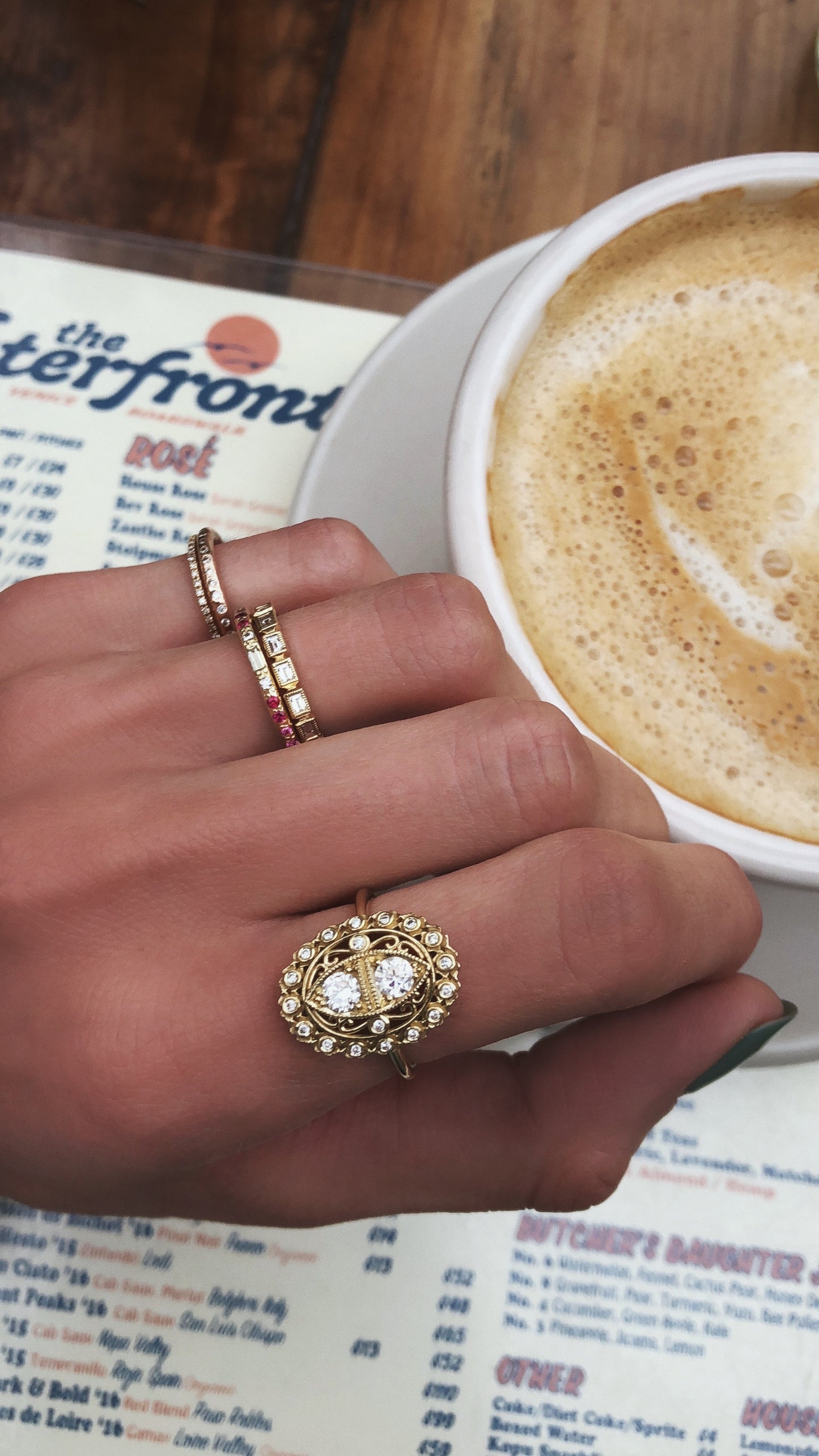 14kt gold and diamond antique filigree ring - Luna Skye