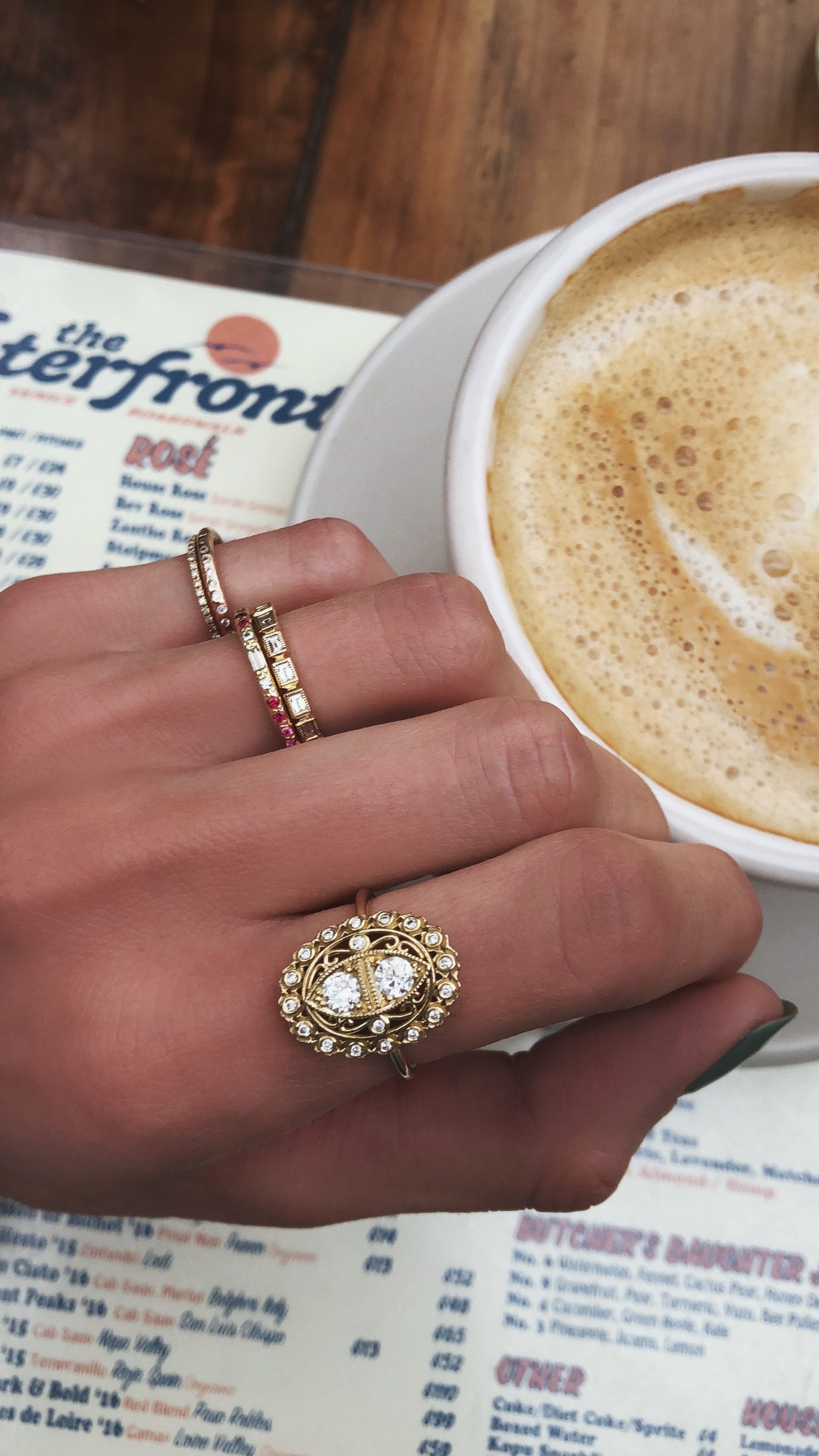 14kt gold and diamond antique filigree ring - Luna Skye