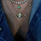 14kt gold emerald mushroom necklace