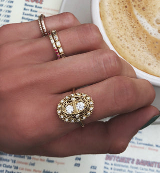 14kt oval diamond ring