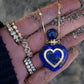 14kt gold and diamond heart lapis perfume bottle necklace