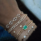 14kt gold and diamond emerald chain link bracelet - Luna Skye