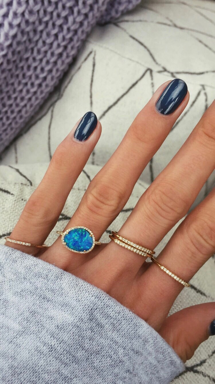 14kt gold and diamond quarter diamond ring - Luna Skye