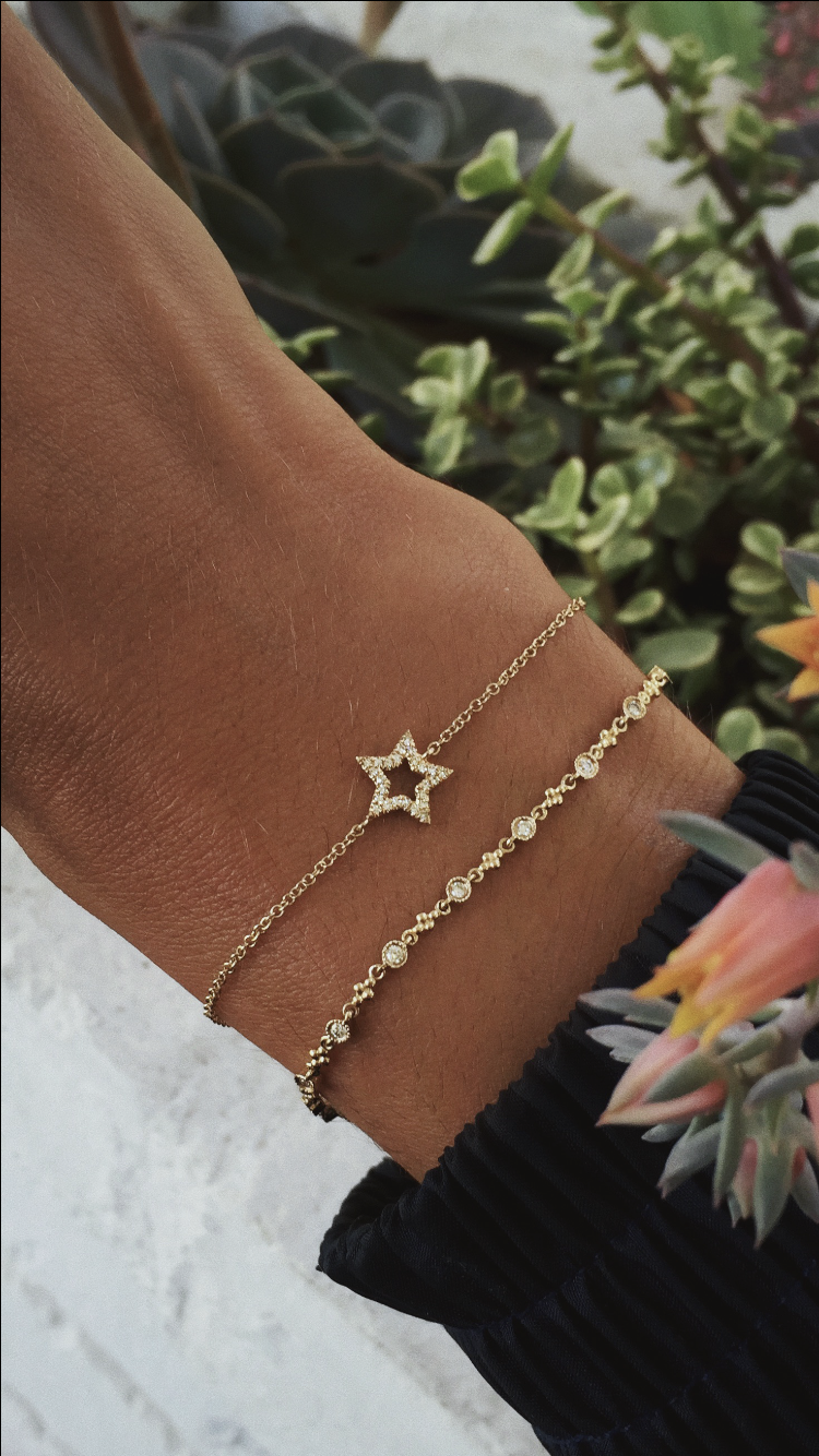 14kt gold and diamond star bracelet - Luna Skye