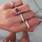 14kt gold and diamond single band ruby ring - Luna Skye