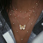 14kt gold and diamond butterfly burst necklace