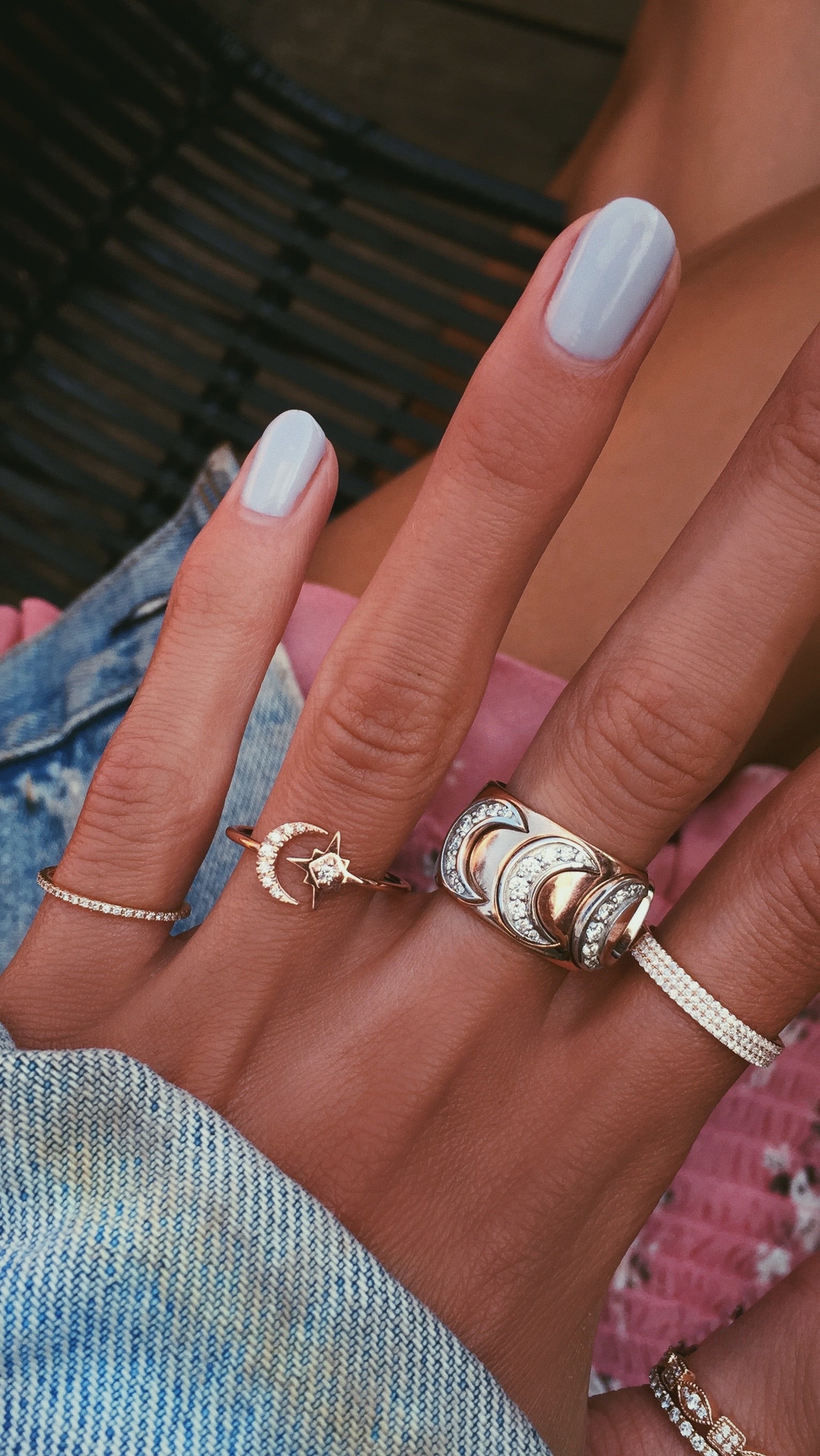 14kt gold and diamond Queen of Crescents ring - Luna Skye