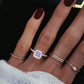 14kt gold and diamond solitaire cushion moonstone eternity ring - Luna Skye