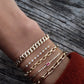 14kt gold mini diamond cut diamond bezel bracelet - Luna Skye