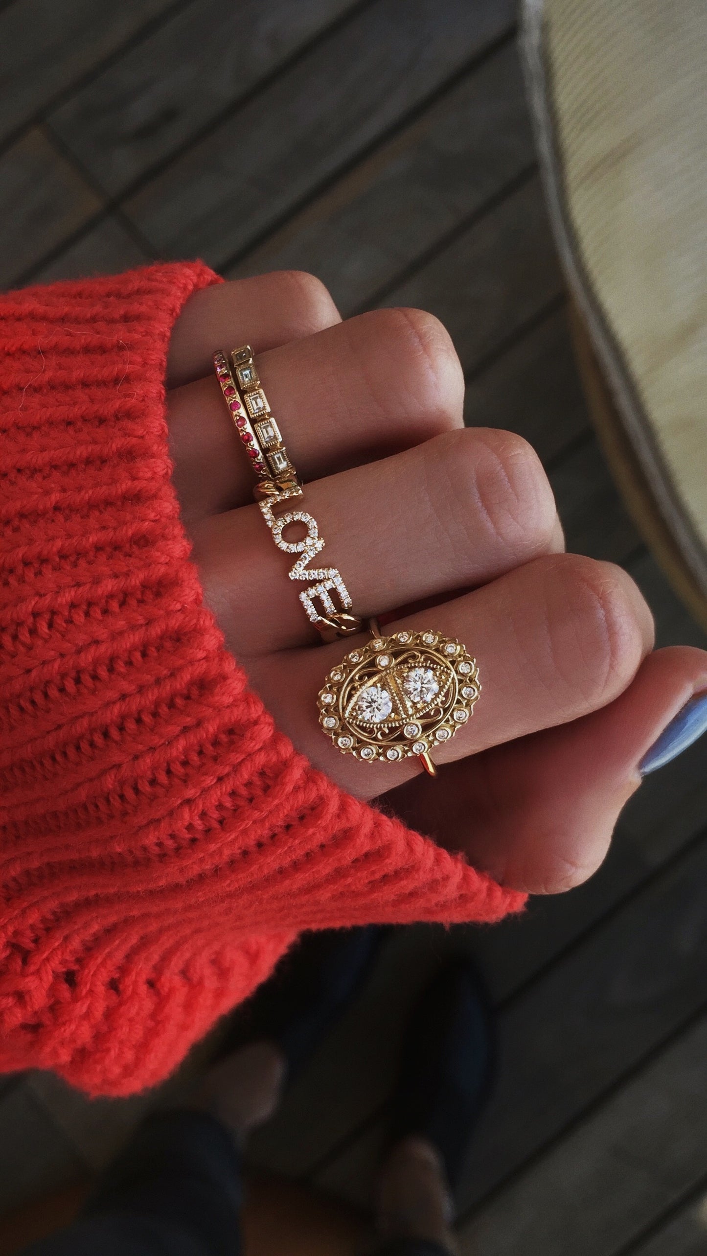 14kt gold and diamond antique filigree ring - Luna Skye