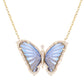 14kt gold and diamond labradorite baby butterfly necklace