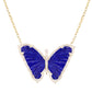 14kt yellow gold and diamond lapis baby butterfly necklace