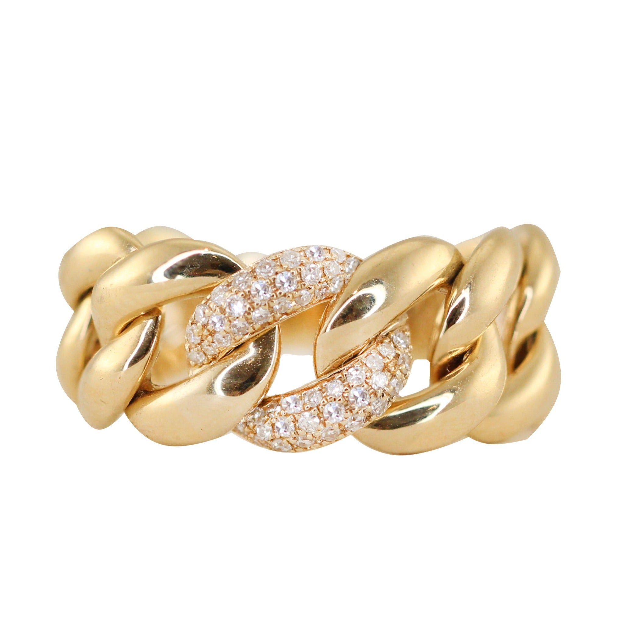 14k Rose Gold Diamond Cuban Link Ring 4.50 ctw – NYC Luxury