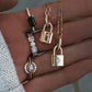 14kt gold and diamond starburst lock necklace - Luna Skye