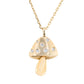 14kt gold and diamond magic mushroom necklace