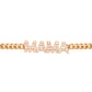 14kt gold and diamond mini mama flat link chain bracelet