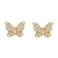 14kt gold and diamond mini baby butterfly studs