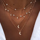 14kt gold and diamond mini crescent moon necklace