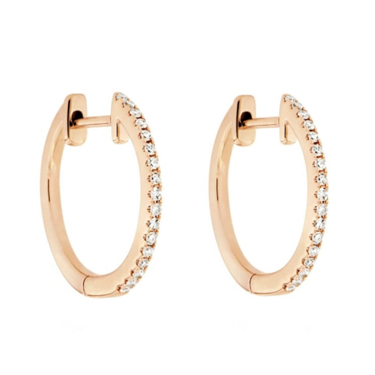 14kt gold and diamond mini hoop earrings – Luna Skye