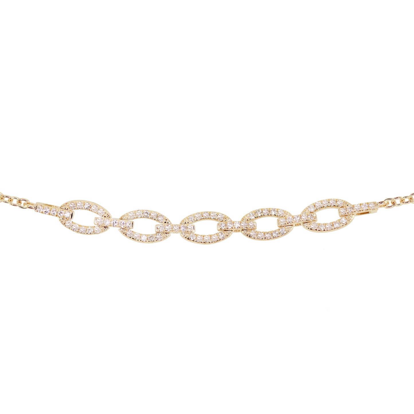 gold diamond link bracelets