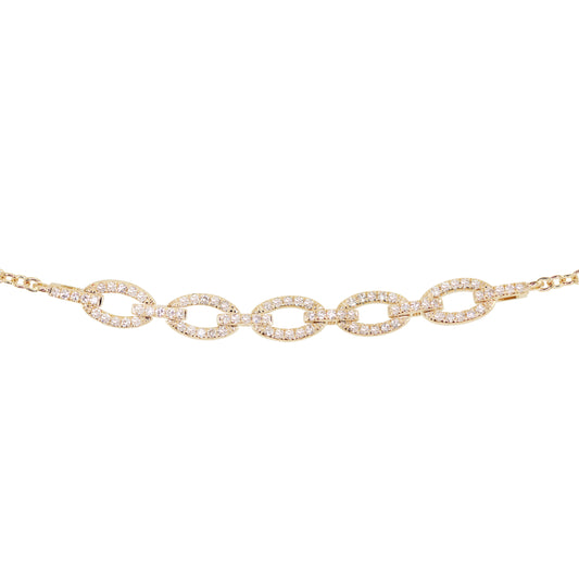 gold diamond link bracelets