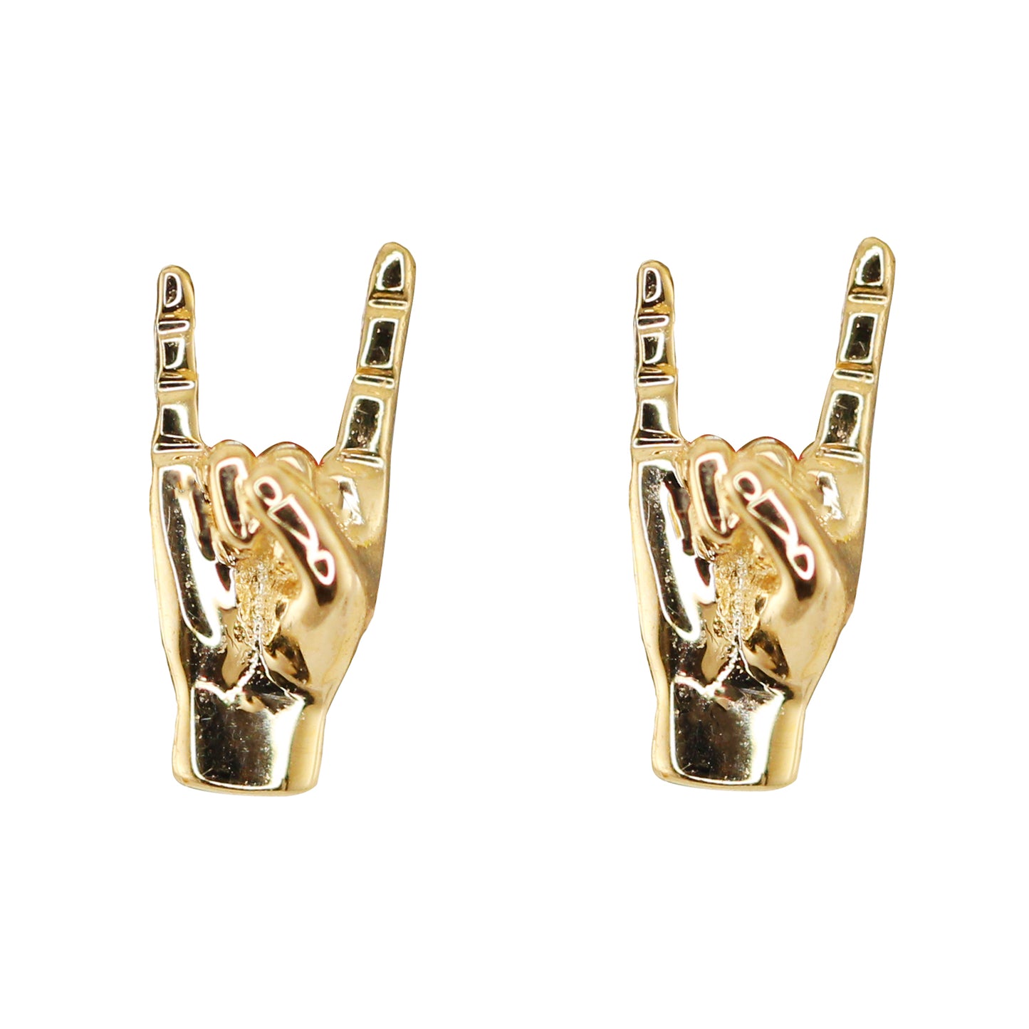 14kt yellow gold mini rock n roll studs