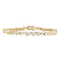14kt gold mixed diamond cut bezel tennis bracelet