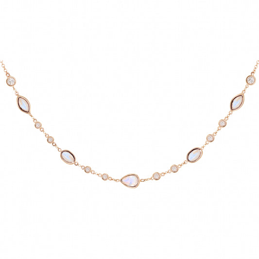 14k gold diamond bezel necklaces