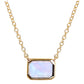 14kt gold moonstone bezel necklace