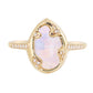 14kt gold and diamond moonstone claw ring