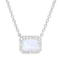 14kt gold and diamond moonstone halo necklace